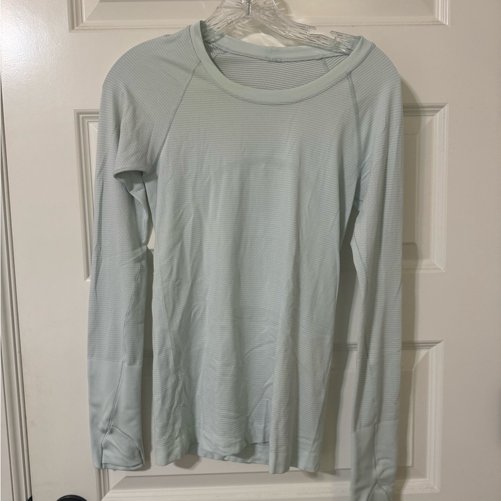 Light Blue Lululemon Swiftly Tech Long Sleeve